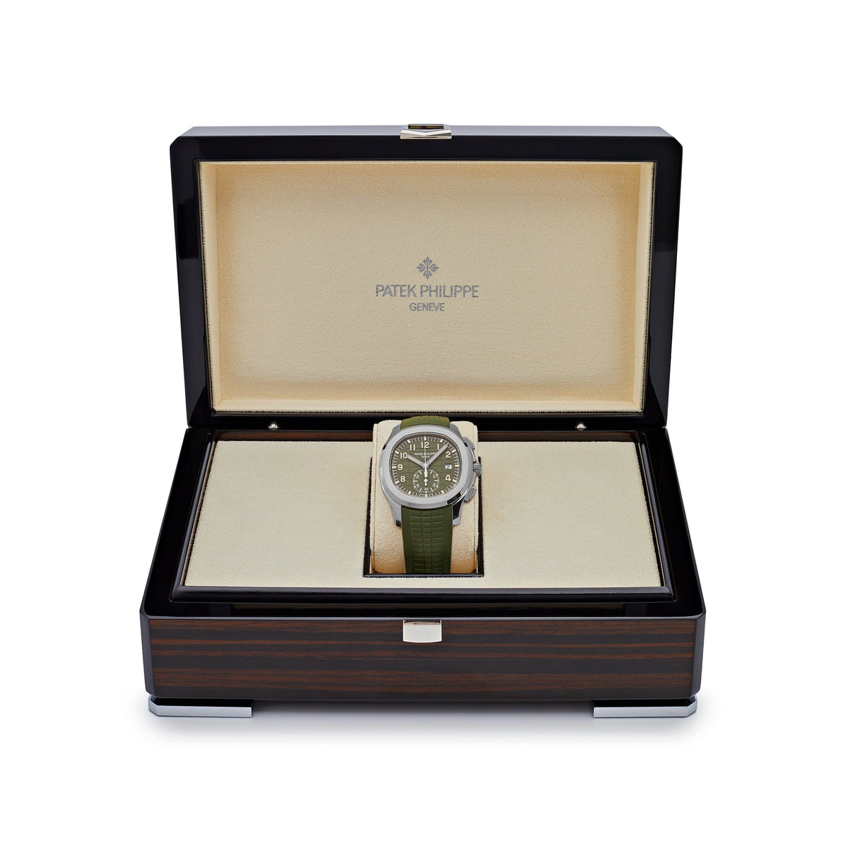Patek Philippe Aquanaut 3285 V3 – 5968G-010 Chronograph White Gold Khaki Green Dial (2023)
