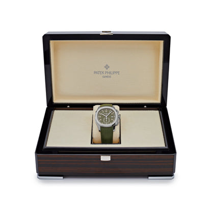 Patek Philippe Aquanaut 3285 V3 – 5968G-010 Chronograph White Gold Khaki Green Dial (2023)