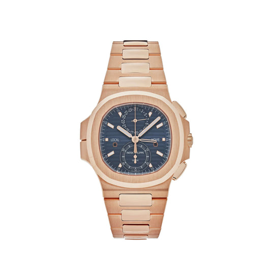Patek Philippe Nautilus 3285 V3 – 5990/1R-001 Travel Time Flyback Chronograph Rose Gold Blue Dial (2025)