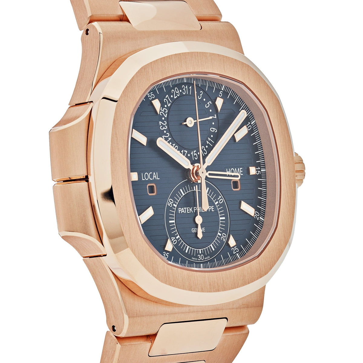 Patek Philippe Nautilus 3285 V3 – 5990/1R-001 Travel Time Flyback Chronograph Rose Gold Blue Dial (2025)